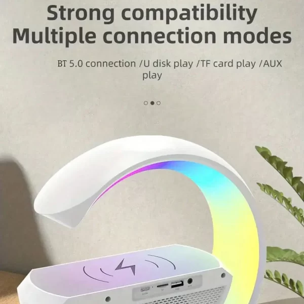 Altavoz Bluetooth despertador luz inteligente LED cargador inalámbrico RGB atmósfera lámpara lámparas luz nocturna - Image 5