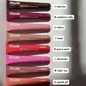 RHODE maquillaje mejilla rubor crema colorete palo brillo de labios funda de teléfono para iPhone nuevo tostada SALTY TAN frambuesa Espresso lápiz labial INS - AliExpress 66