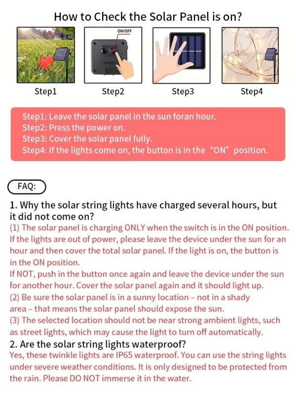 1 Juego de guirnaldas de luces solares para exteriores, alambre de cobre impermeable de 8 modos, luz de cuento de hadas, luz navideña, utilizada para jardín al aire libre - AliExpress 30 - Image 5