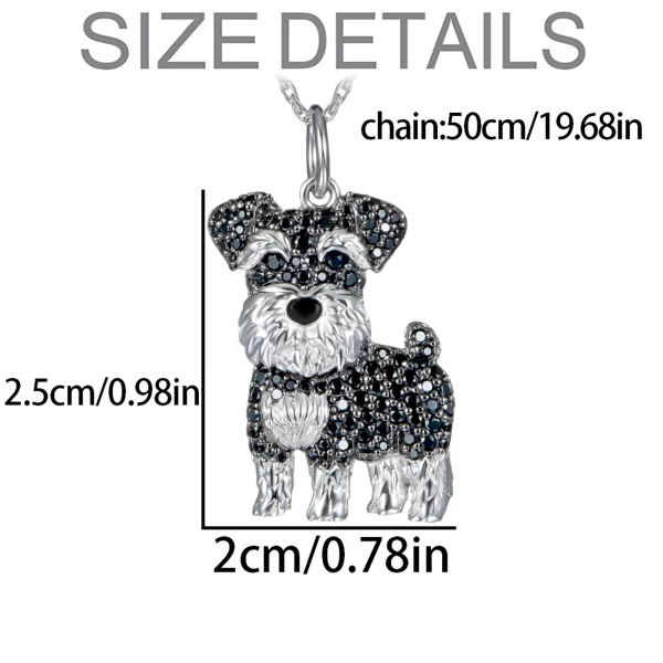Exquisito y lindo collar con colgante de perro Schnauzer para mujer, joyería elegante para cachorros, accesorios para animales, regalo para amantes de los perros - AliExpress - Image 4