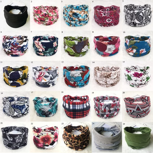 Diademas elásticas anchas bohemias de algodón para mujer, turbante, diademas, Bandana, diademas anchas, accesorios para el cabello - AliExpress 200000297 - Image 3