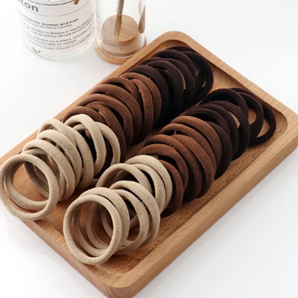 50/100 Uds. Bandas negras para el cabello para mujeres y niñas, banda de goma elástica alta, lazos para el cabello, coleteros, accesorios - AliExpress 200000297 - Image 6