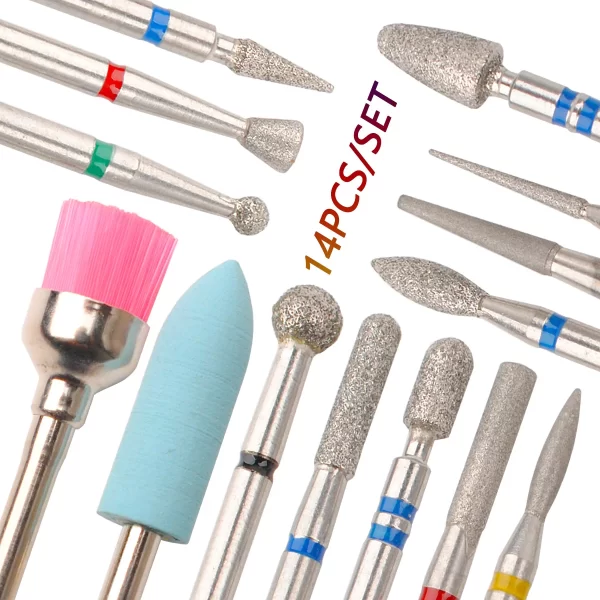 14 unids/set máquina perforadora de uñas herramientas de pulido de eliminación de Gel de uñas pedicura manicura pulidor de pulidor de pulido rotativo - AliExpress 66 - Image 2
