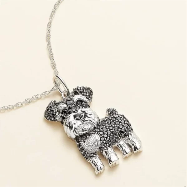 Exquisito y lindo collar con colgante de perro Schnauzer para mujer, joyería elegante para cachorros, accesorios para animales, regalo para amantes de los perros - AliExpress - Image 3