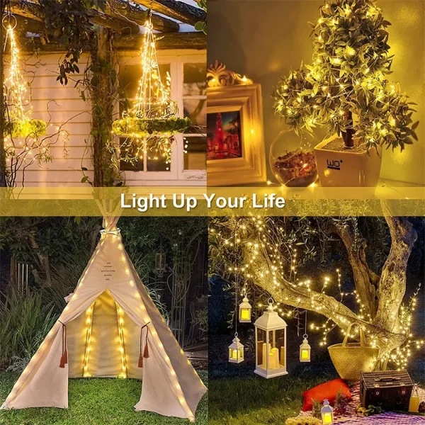 Luz LED Solar de 32M, lámpara de adorno para exteriores, guirnalda de luces de hadas para jardín, lámpara Led centelleante impermeable, guirnalda de Navidad, decoración de patio - AliExpress 39 - Image 3