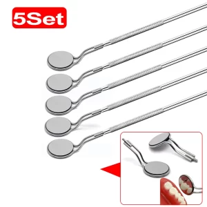 Espejo bucal Dental con mango, antiniebla, rodio, espejos bucales de doble cara, reflectores, reutilización, mango de espejo Oral - AliExpress
