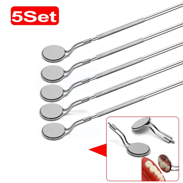 Espejo bucal Dental con mango, antiniebla, rodio, espejos bucales de doble cara, reflectores, reutilización, mango de espejo Oral - AliExpress