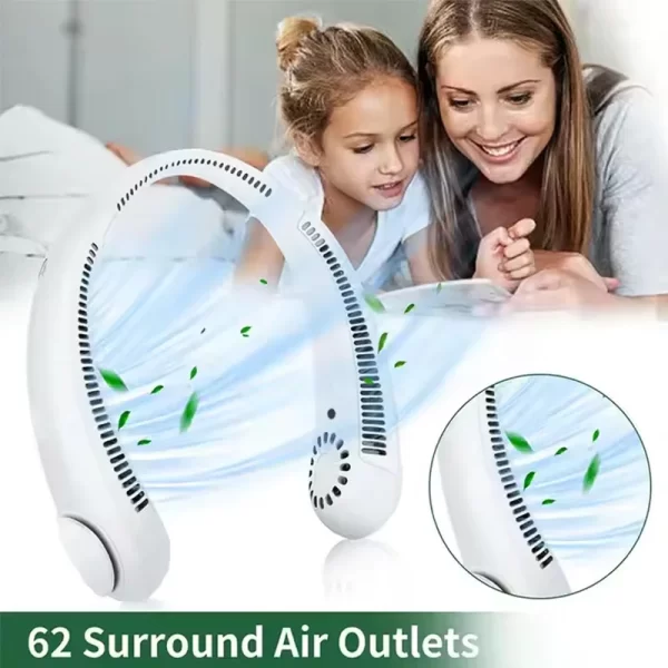 Mini ventilador portátil sin aspas para el cuello, ventiladores colgantes recargables sin hojas, Enfriador de aire, ventiladores portátiles con banda para el cuello - AliExpress - Image 3