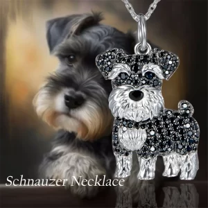 Exquisito y lindo collar con colgante de perro Schnauzer para mujer, joyería elegante para cachorros, accesorios para animales, regalo para amantes de los perros - AliExpress