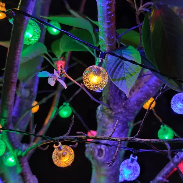 Lámpara de bolas de burbujas solares, cadena de luces para exteriores, gotas de agua, orbe impermeable para exteriores, luces de Navidad, Patio, fiesta navideña - AliExpress 39 - Image 2