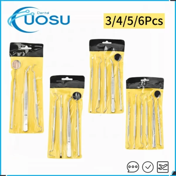 3/4/5/6 unids/set Kit de espejo Dental laboratorio de odontología espejo bucal dentistas herramienta de selección escalador de dientes herramientas de dentista Kits de materiales dentales - AliExpress 66
