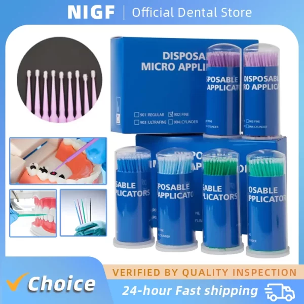 Microaplicadores dentales, hisopo de algodón, varitas de rímel, microcepillo desechable, materiales bucales, suministros de dentista - AliExpress