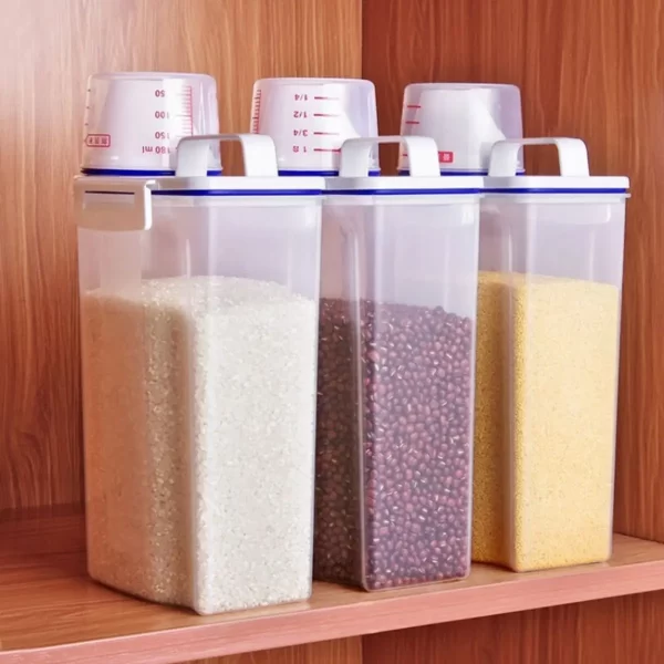 【Ventas calientes】 1 recipiente de almacenamiento de alimentos para arroz y granos con taza medidora, cocina a prueba de humedad y insectos a prueba de polvo - AliExpress 15 - Image 3