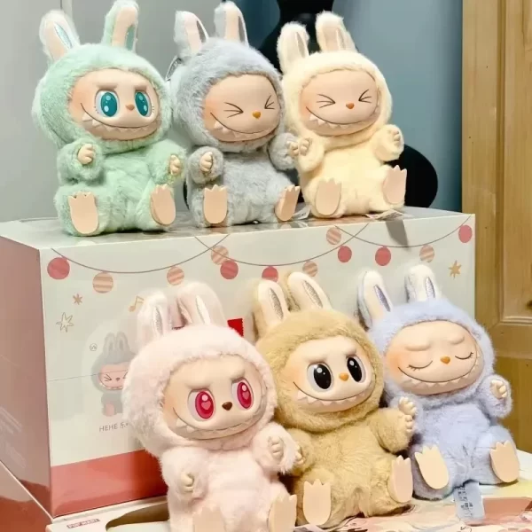 LABUBU-figura de Anime de los monstruos, serie Have A Seat, muñeco colgante de PVC, modelo de juguete, llavero de réplica de monstruo Kawaii, juguete, regalo de cumpleaños - Image 4