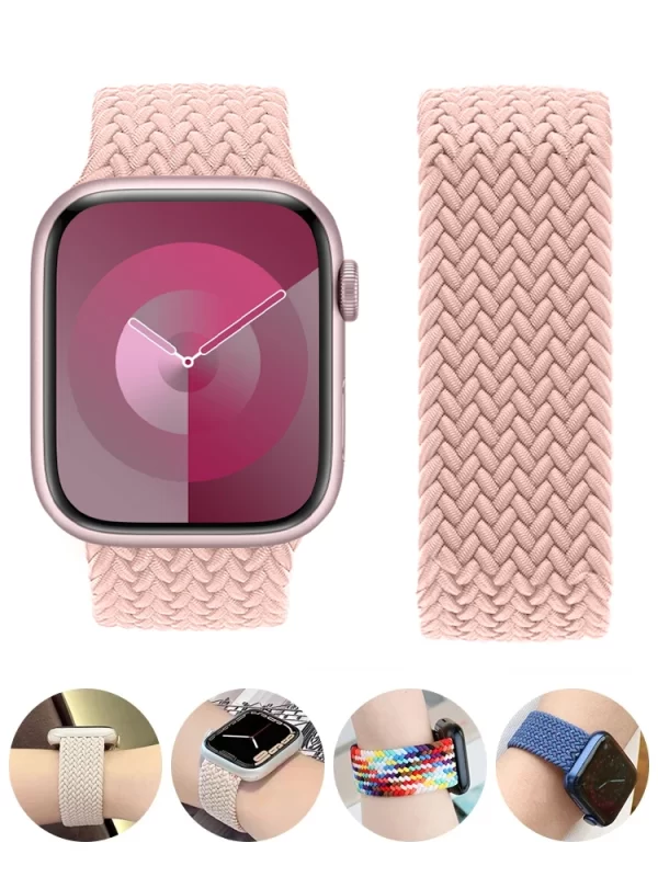 Bucle Solo trenzado para Apple watch Band 44mm 45mm 42mm 40mm 41mm 46mm pulsera correa iwatch Series Ultra 2 10 9 SE 8 7 6 5 Correa - AliExpress - Image 2