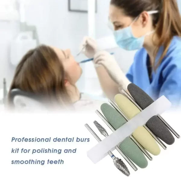 Kits de fresas de pulido dental con base de resina, pulidores de goma, cabezales de molienda de silicona, herramienta de laboratorio Dental, 8 Uds. - AliExpress - Image 2