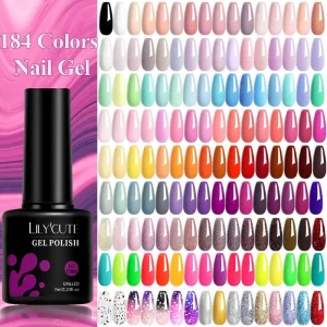 LILYCUTE 184 colores 7ML esmalte de uñas en Gel brillo semipermanente remojo Base capa superior UV LED barniz de Gel de uñas manicura artística - AliExpress 66