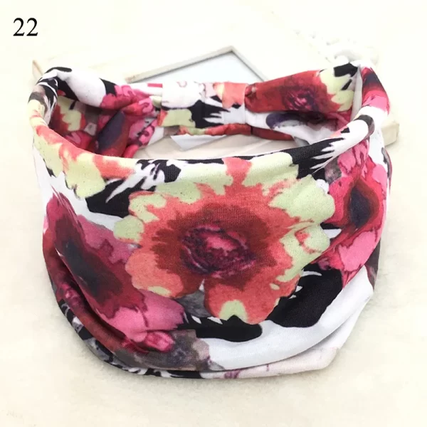 Diademas elásticas anchas bohemias de algodón para mujer, turbante, diademas, Bandana, diademas anchas, accesorios para el cabello - AliExpress 200000297 - Image 4
