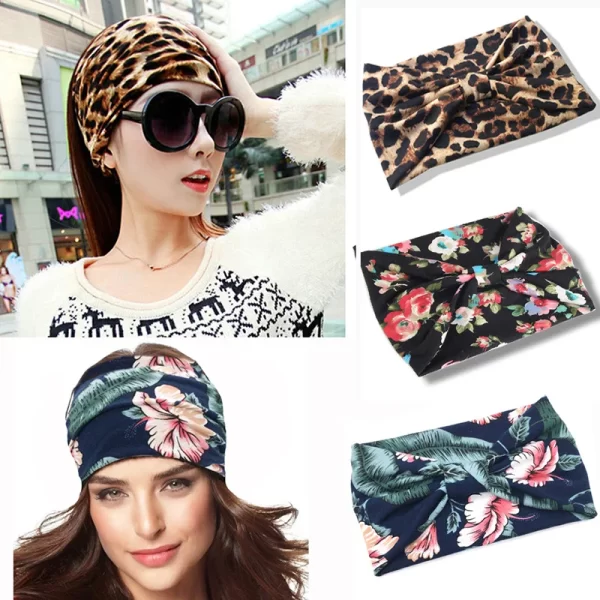 Diademas elásticas anchas bohemias de algodón para mujer, turbante, diademas, Bandana, diademas anchas, accesorios para el cabello - AliExpress 200000297 - Image 2