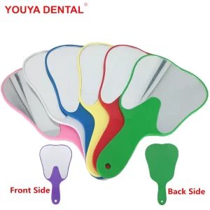 Espejo de mano irrompible de PVC con mango, espejos con forma de diente, espejo de maquillaje para examen de boca Dental, accesorios de odontología, regalo - AliExpress