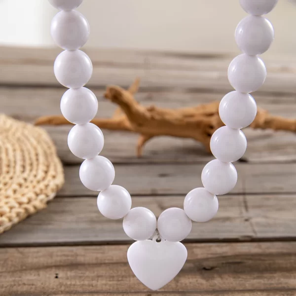 Tocona, nuevo Collar con colgante de corazón de cuentas redondas exageradas para mujer, gargantilla de cadena ajustable hecha a mano, Collar de regalo de joyería de fiesta - AliExpress - Image 5