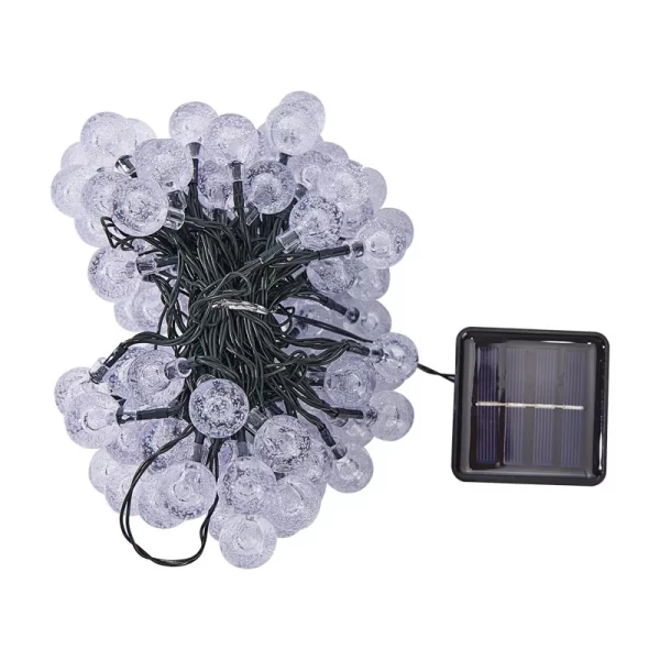 Lámpara de bolas de burbujas solares, cadena de luces para exteriores, gotas de agua, orbe impermeable para exteriores, luces de Navidad, Patio, fiesta navideña - AliExpress 39 - Image 3
