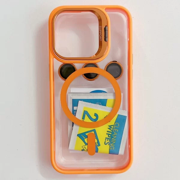 Funda de teléfono magnética de lujo a prueba de golpes para iPhone 15 14 13 12 11 16 Pro Max 16 Plus 16E Funda con soporte cubierta protectora de lente de vidrio - AliExpress - Image 3