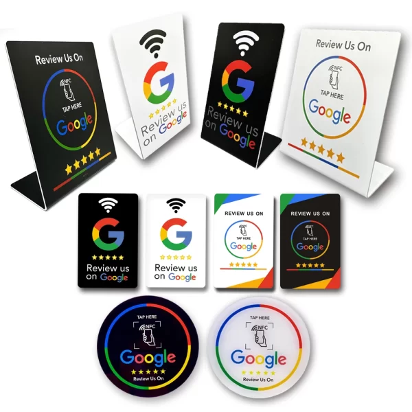 NFC 215 programable Google Review pegatinas acrílicas tarjeta NFC estación mesa 13,56 Mhz impermeable NFC soporte tarjeta de revisión de Google - AliExpress 30