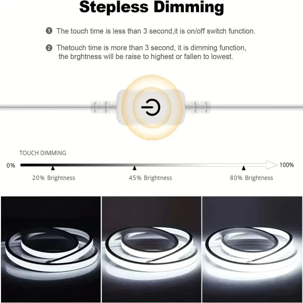 Tira de luces LED de neón, 5V, USB, 1-3M, Flexible, impermeable, Sensor de movimiento táctil, interruptor para dormitorio, TV, retroiluminación, armarios - AliExpress 30 - Image 2