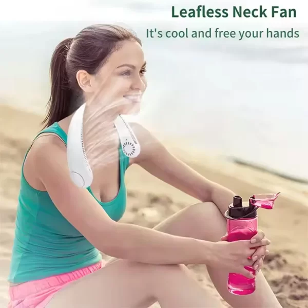 Mini ventilador portátil sin aspas para el cuello, ventiladores colgantes recargables sin hojas, Enfriador de aire, ventiladores portátiles con banda para el cuello - AliExpress - Image 2
