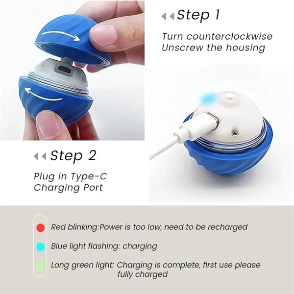 Pelota de juguete inteligente para perros, juguete interactivo electrónico para mascotas, pelota móvil USB, rebote automático para cachorros, regalo de cumpleaños, productos para gatos - AliExpress 15 - Image 6