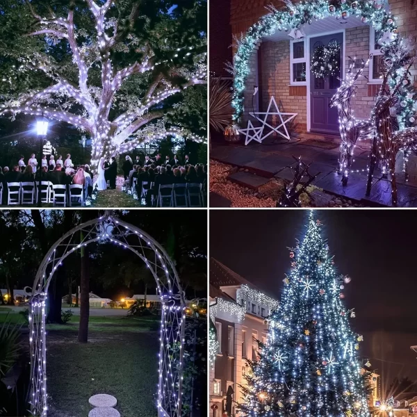 1 Juego de guirnaldas de luces solares para exteriores, alambre de cobre impermeable de 8 modos, luz de cuento de hadas, luz navideña, utilizada para jardín al aire libre - AliExpress 30 - Image 6