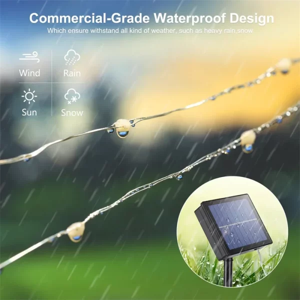 Luz LED Solar de 32M, lámpara de adorno para exteriores, guirnalda de luces de hadas para jardín, lámpara Led centelleante impermeable, guirnalda de Navidad, decoración de patio - AliExpress 39 - Image 4