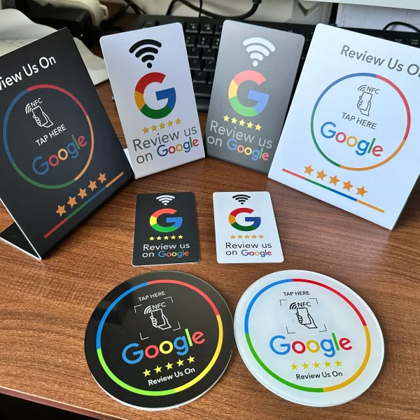 NFC 215 programable Google Review pegatinas acrílicas tarjeta NFC estación mesa 13,56 Mhz impermeable NFC soporte tarjeta de revisión de Google - AliExpress 30 - Image 2