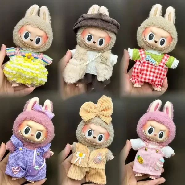 Mini ropa de muñeca de peluche, accesorios de atuendo para Corea Kpop Exo 15-17cm, conjunto de monos Labubu Idol, regalo de ropa - AliExpress - Image 3