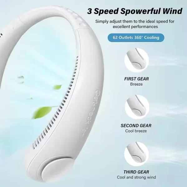 Mini ventilador portátil sin aspas para el cuello, ventiladores colgantes recargables sin hojas, Enfriador de aire, ventiladores portátiles con banda para el cuello - AliExpress - Image 5