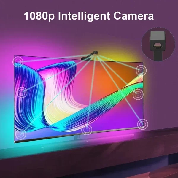 Ambilight para sincronización de retroiluminación de Tv a pantalla 3,8 M 5M 5V Usb Rgbic Led inteligente con cámara sincronizada Tv luz App Control Gaming - AliExpress - Image 2