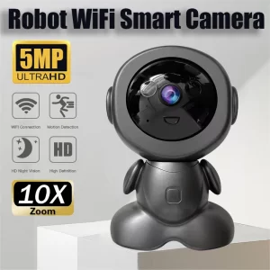 Cámara de vigilancia interior inalámbrica WiFi de 5MP, visión nocturna PTZ, protección de seguridad de voz bidireccional, cámara web inteligente para el hogar, Robot - AliExpress 30