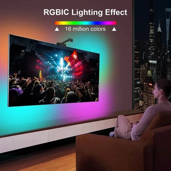 Ambilight para sincronización de retroiluminación de Tv a pantalla 3,8 M 5M 5V Usb Rgbic Led inteligente con cámara sincronizada Tv luz App Control Gaming - AliExpress - Image 3